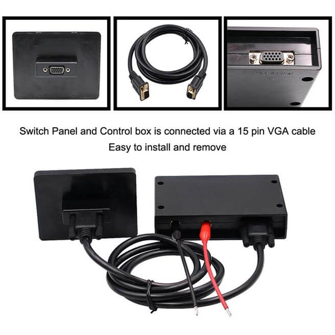 Touch Switch Panel with Circuit Control Box & VGA Cable for Car Truck Boat Yacht Marine