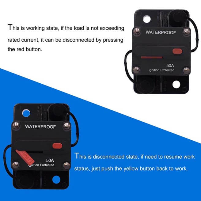 Weatherproof Circuit Breakers with Switch Ignition Protected Panel Mount Manual Reset E99