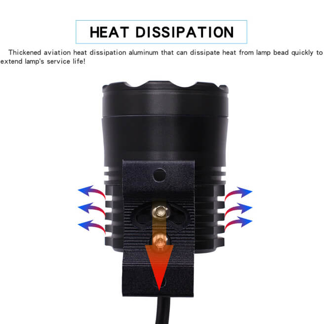 2pcs 6 beads LED Headlight smaller Aluminium body with accessories kit for Motorcycle, Electric bike