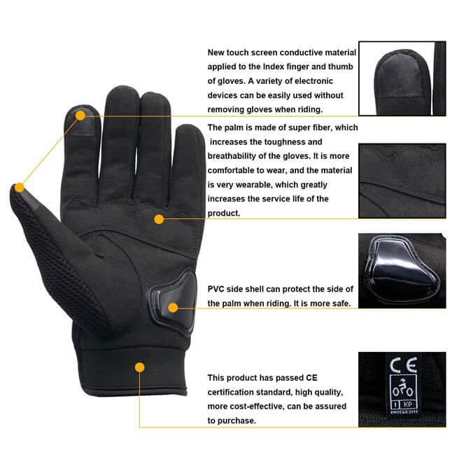 Bike Full Finger Summer Gloves Touch Screen Unisex Riding gloves