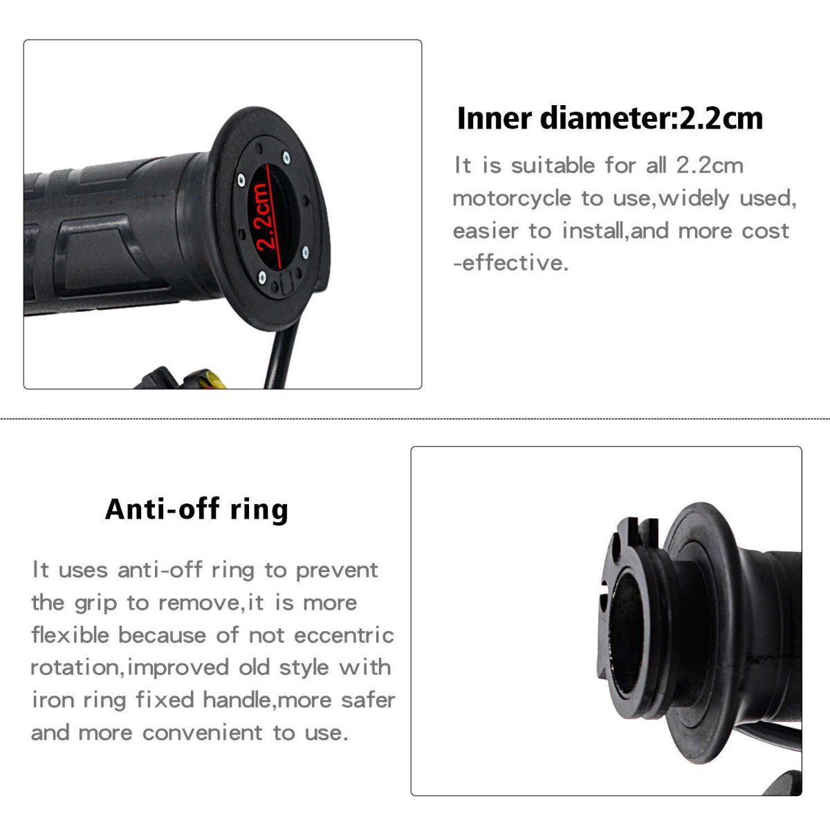 78 Anti-Slip and Waterproof Heated Grips Warmer Kit with Fuse and Intelligent Control