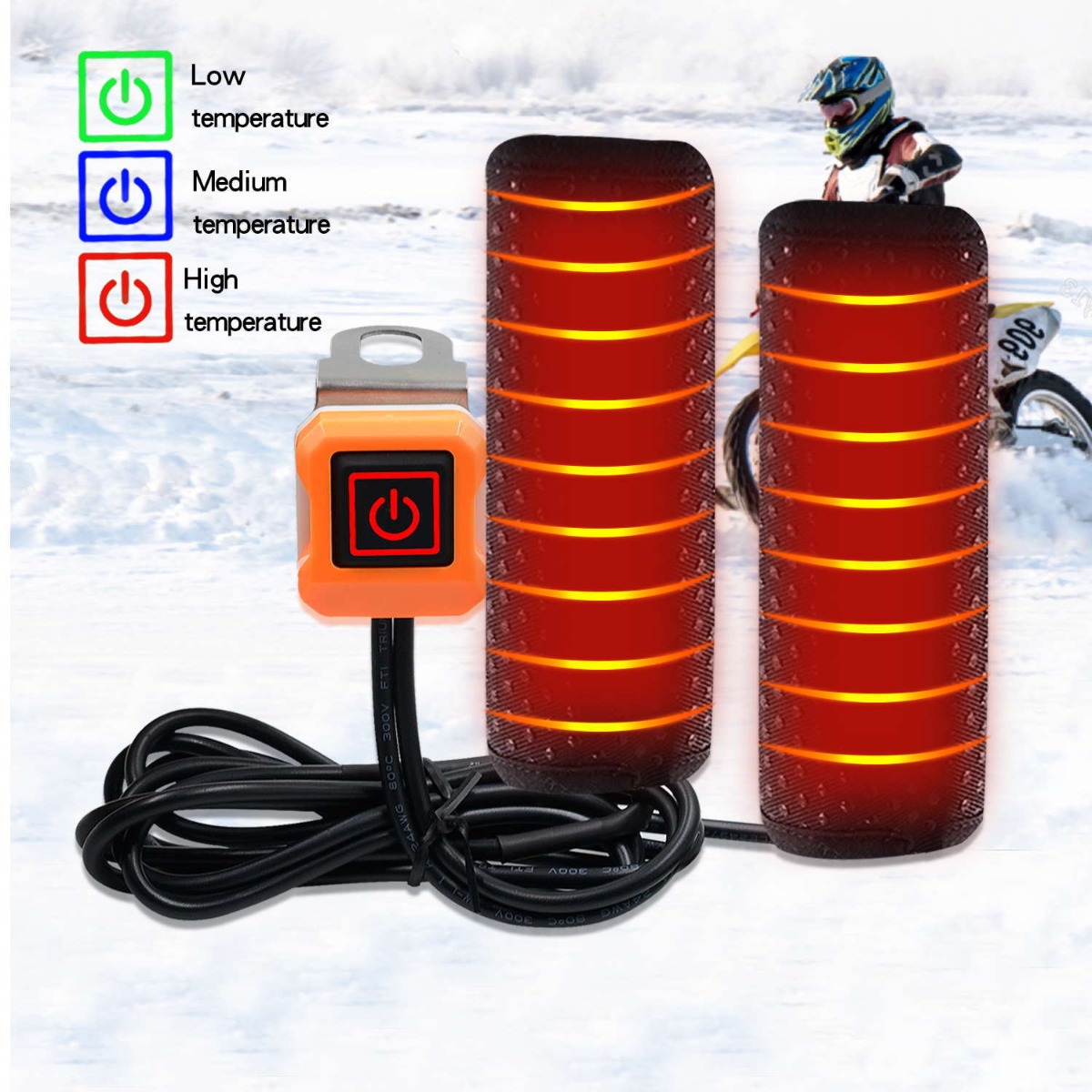 Anti-Slip and Waterproof Grips Warmer Kit Intelligent Control Heater Kit with Fuse