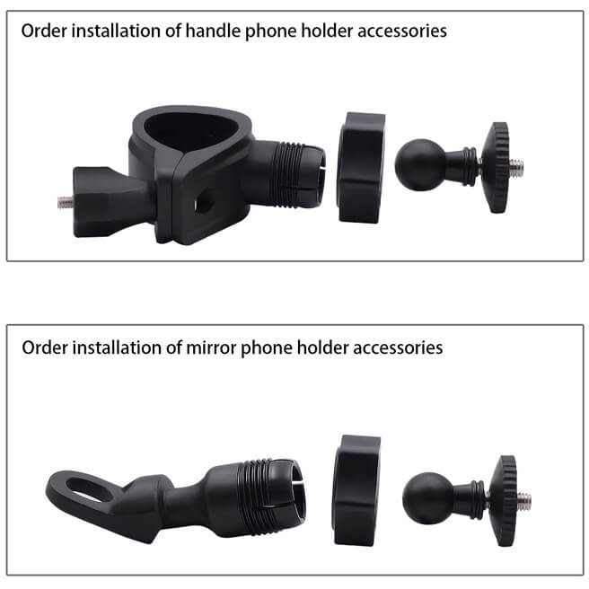 Adjustable & Rotatable Phone holder with USB Power port Mounted on MotorBike