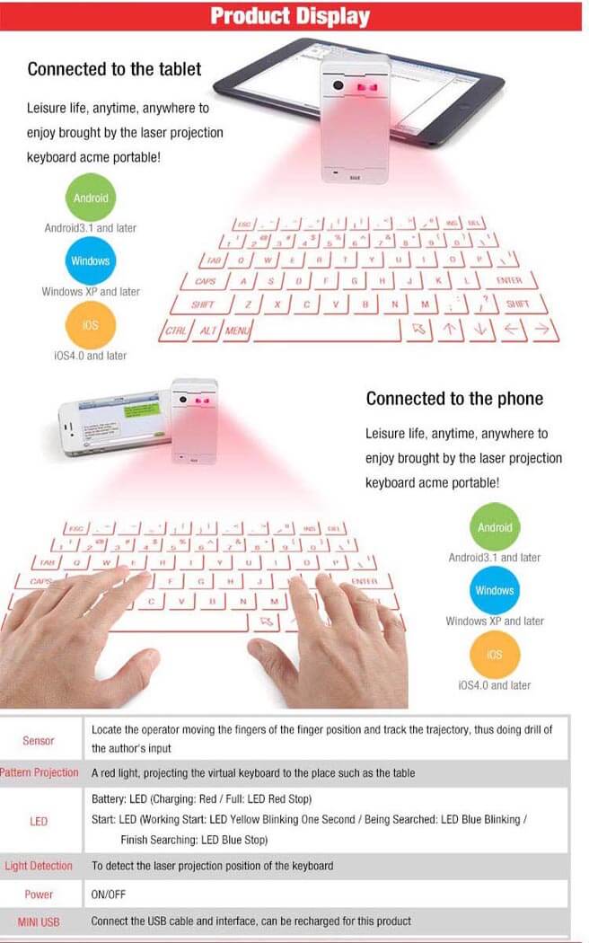 Latest Laser projection virtual keyboard wireless virtual laser keyboard Latest Laser projection virtual keyboard wireless virtual laser keyboard