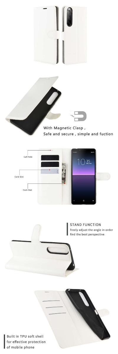 Sony Xperia 10 II Phone Case Wallet Flip Cover Folio Leather Case Stand Display Card Pocket